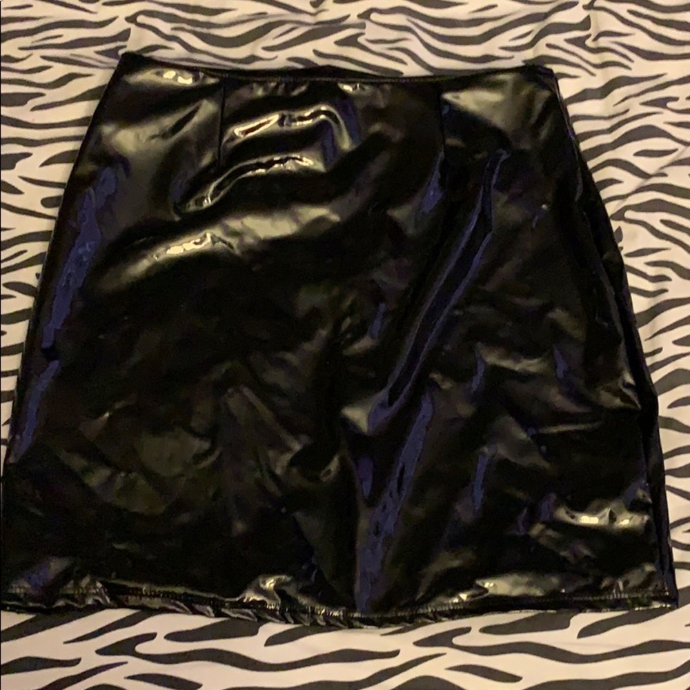 Black leather skirt